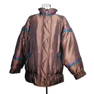 Fleet Street Geometric Puffer Bomber Jacket
